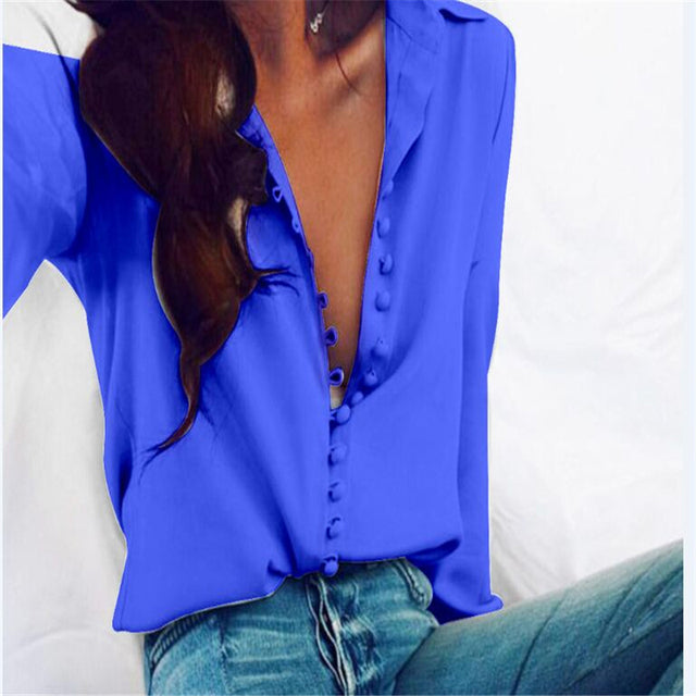 Blusa Lisa de Mujer - Moda de Oficina Primavera