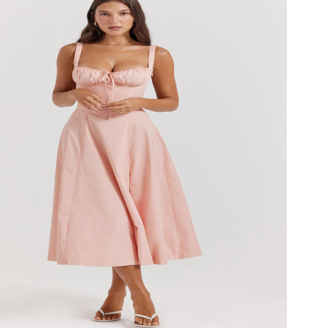 Vestido Parisino - Vestido Largo Floral con Ajuste en la Cintura (Una Pieza)