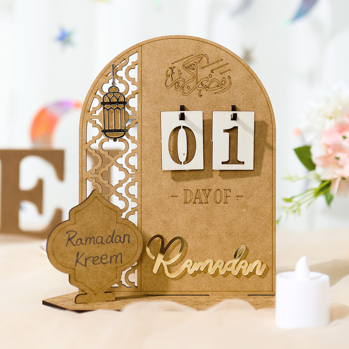 Calendario de Adviento DIY de Madera para Navidad - Colgante Decorativo