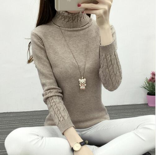 Suéter de Lana de Cuello Alto a la Moda para Invierno - Mujer