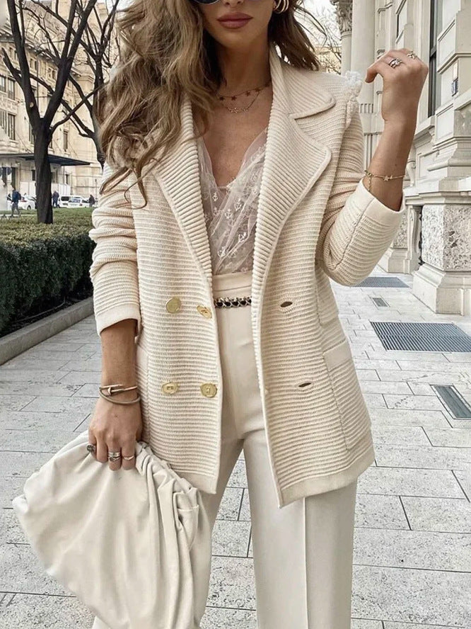 Blazer Casual Holgado Cruzado para Mujer