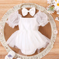 Conjunto de Vestido de Tul y Diadema para Bebé – Estilo Europeo Verano