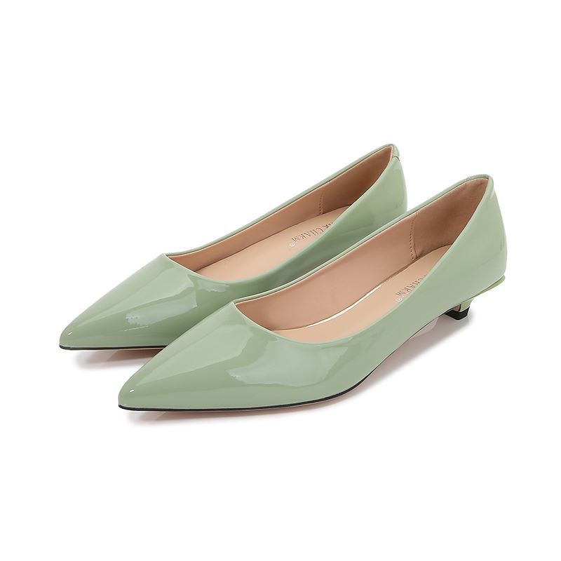 Zapatos de Cuero Negro con Punta en Pico para Oficina - Mujer