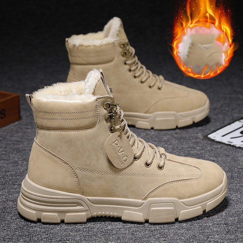 Zapatos Cálidos de Algodón y Terciopelo Grueso a la Moda para Hombre