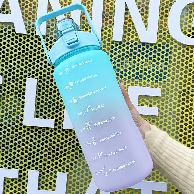 Botella de Agua Deportiva Motivacional con Stickers, Portátil