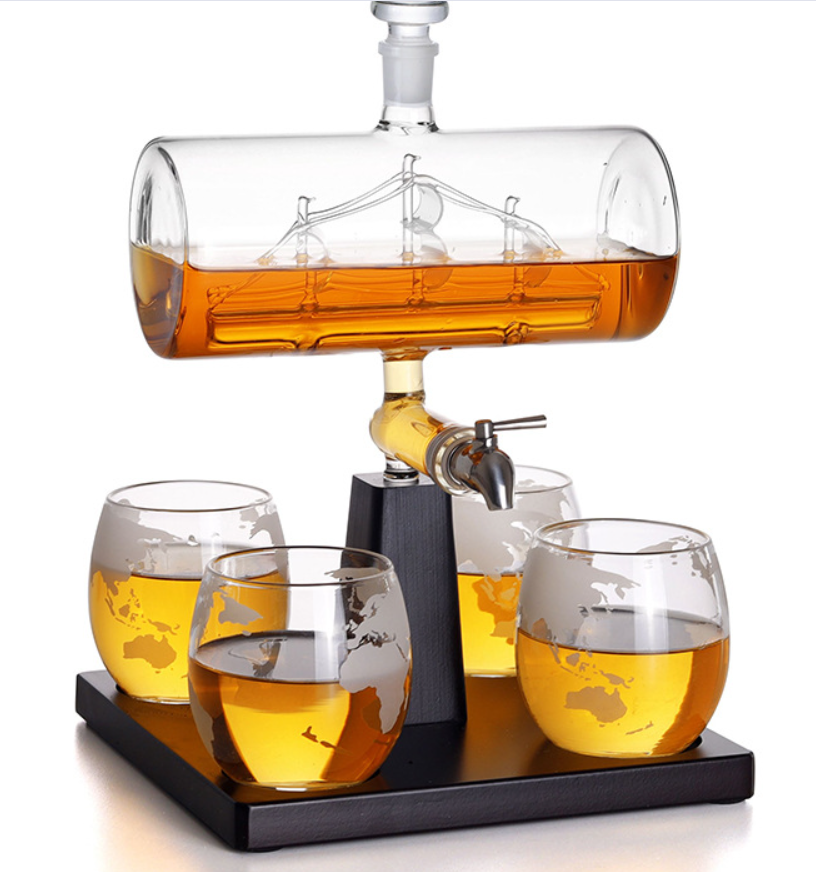 Decantador de Vino de Cristal tipo Velero