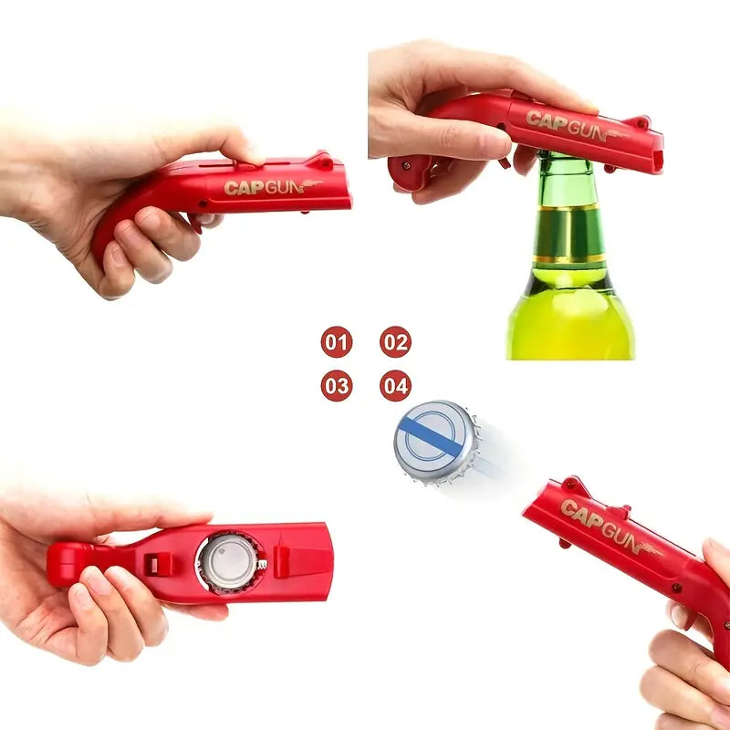 Abridor de Botellas tipo Pistola con Sacacorchos para Fiestas
