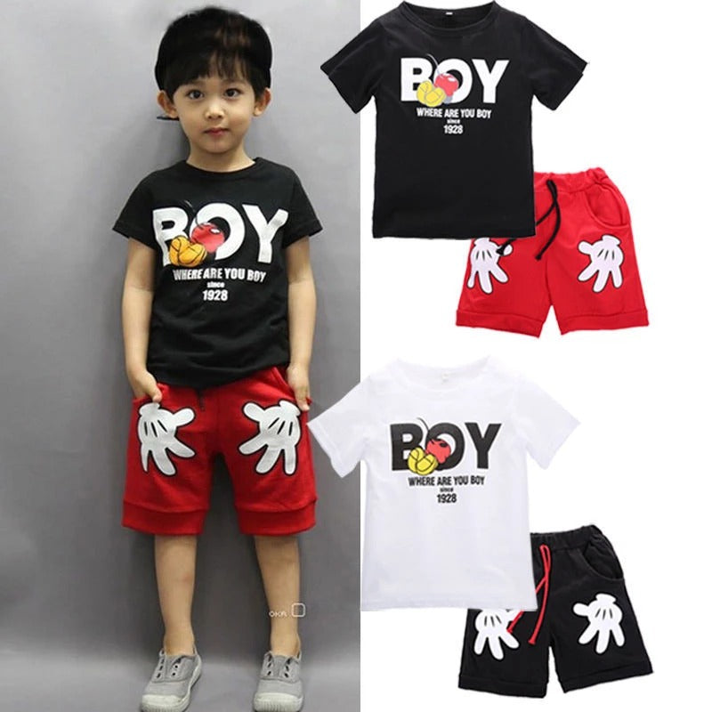 Conjunto de Manga Corta de Mickey Mouse para Niños