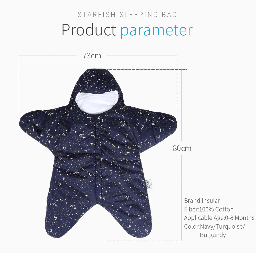 Saco de Dormir Manta para Bebé con Diseño de Estrella de Mar para Invierno