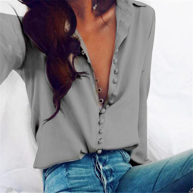 Blusa Lisa de Mujer - Moda de Oficina Primavera