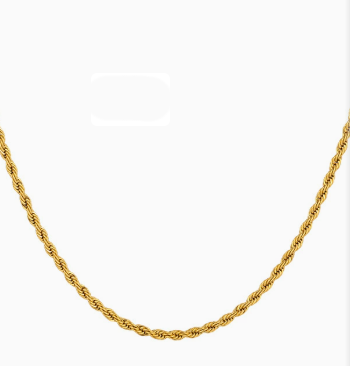 Collar de Cadena Trenzada de Acero Inoxidable Chapado en Oro 18K