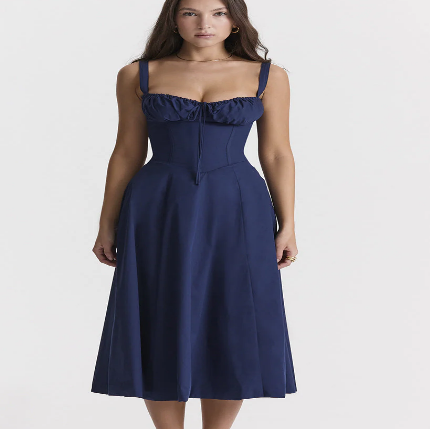 Vestido Parisino - Vestido Largo Floral con Ajuste en la Cintura (Una Pieza)
