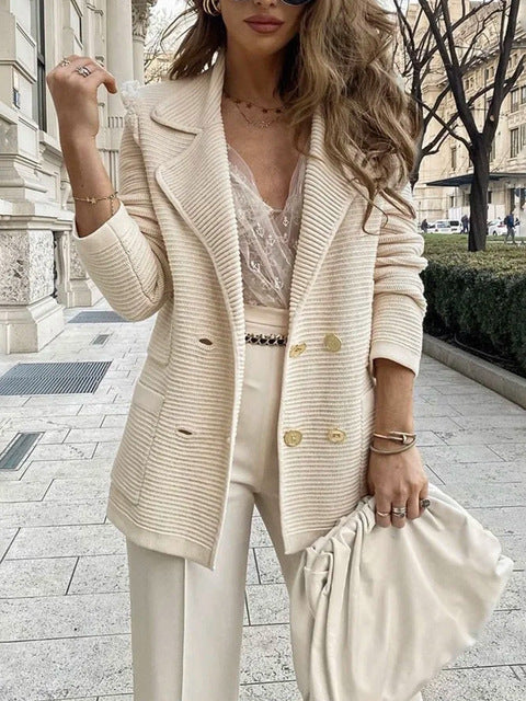 Blazer Casual Holgado Cruzado para Mujer