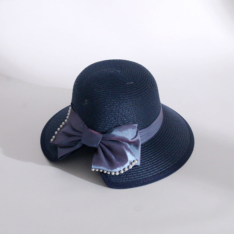 Sombrero de Pescador con Perlas y Protección Solar para Mujer