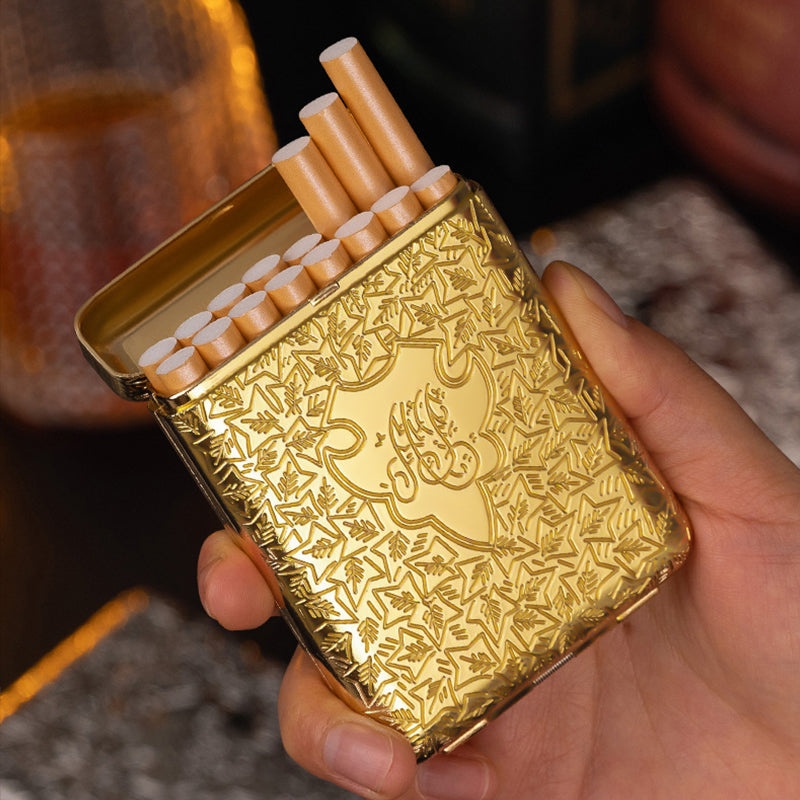 Cigarrera Vintage de Lujo Grabada para 16/20 Cigarrillos