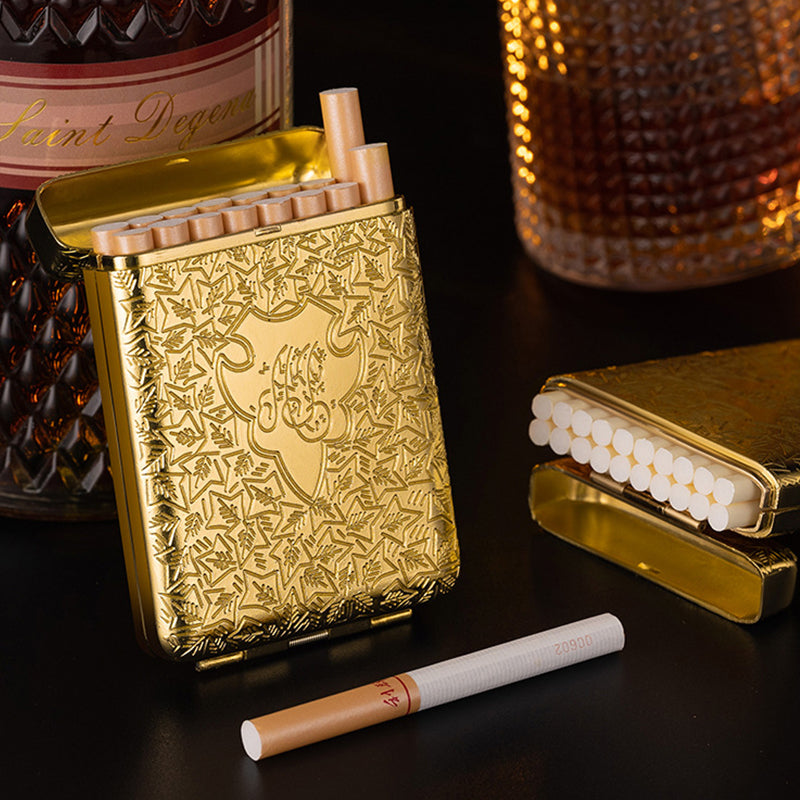 Cigarrera Vintage de Lujo Grabada para 16/20 Cigarrillos