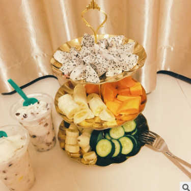 Bandeja de Acero Inoxidable para Servir Fruta y Dulces