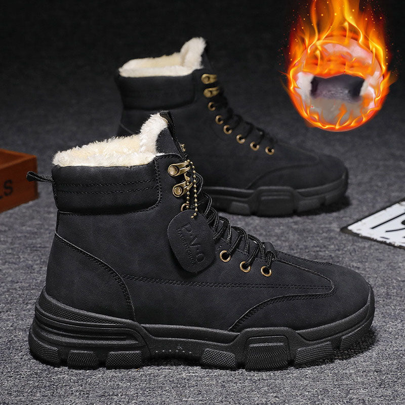 Zapatos Cálidos de Algodón y Terciopelo Grueso a la Moda para Hombre