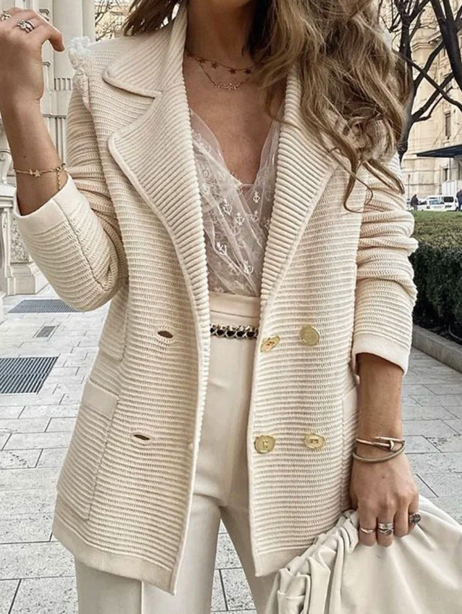 Blazer Casual Holgado Cruzado para Mujer