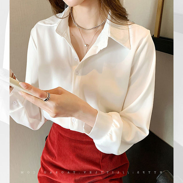Blusa de Oficina Holgada de Color Sólido Estilo Coreano para Mujer
