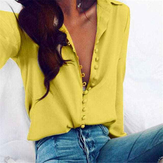 Blusa Lisa de Mujer - Moda de Oficina Primavera
