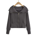 Chaqueta con Capucha Ajustada Estilo Deportivo Americano para Mujer
