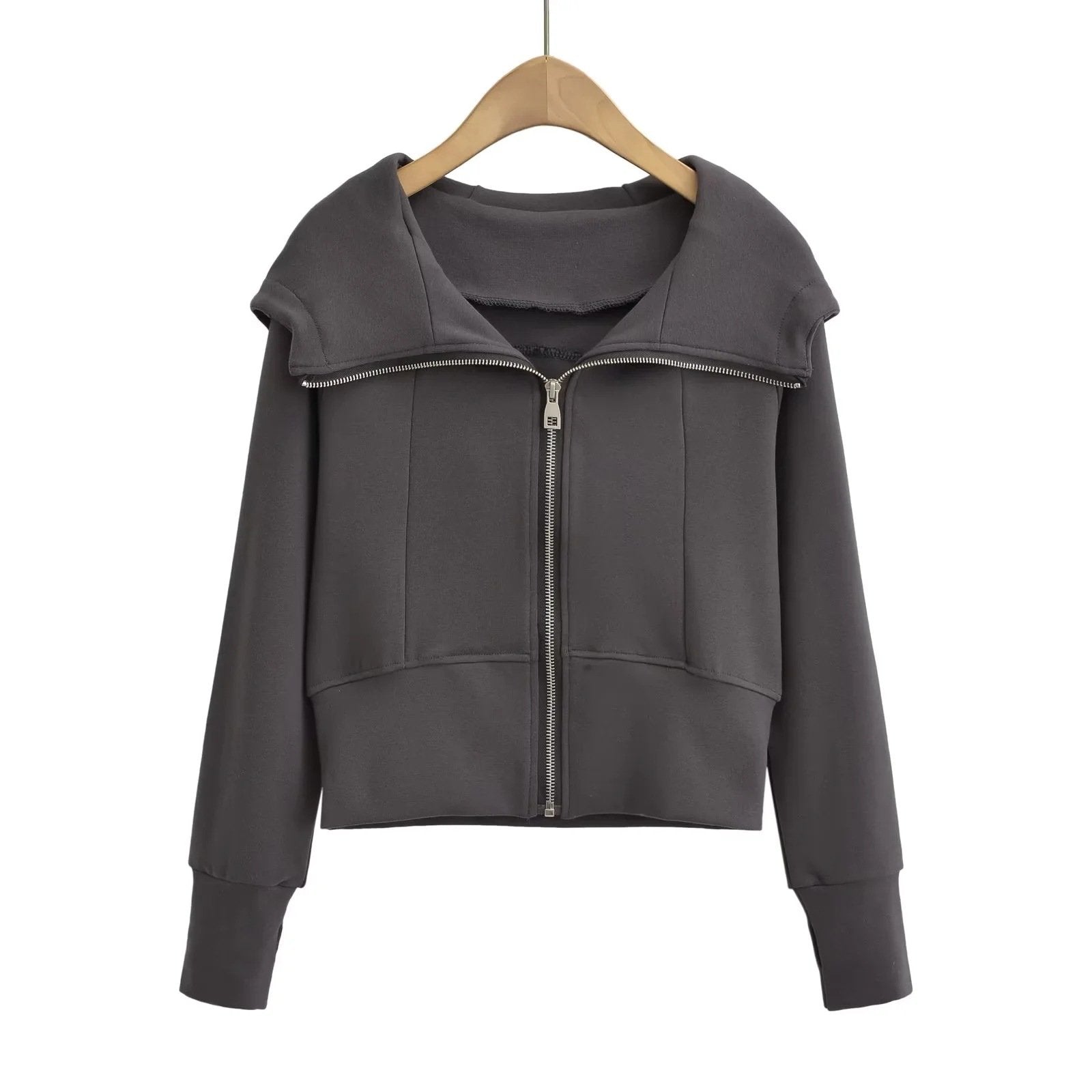 Chaqueta con Capucha Ajustada Estilo Deportivo Americano para Mujer
