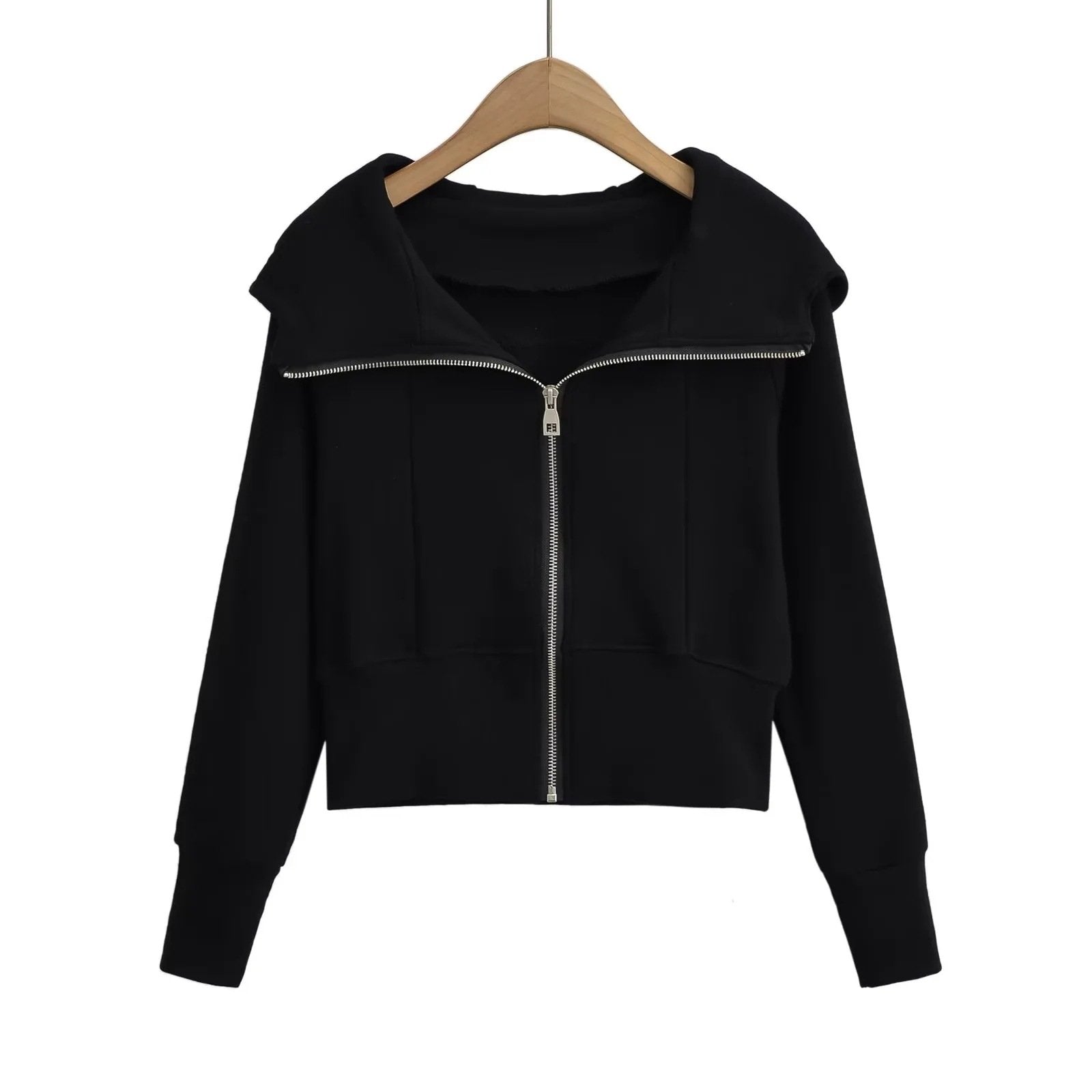 Chaqueta con Capucha Ajustada Estilo Deportivo Americano para Mujer