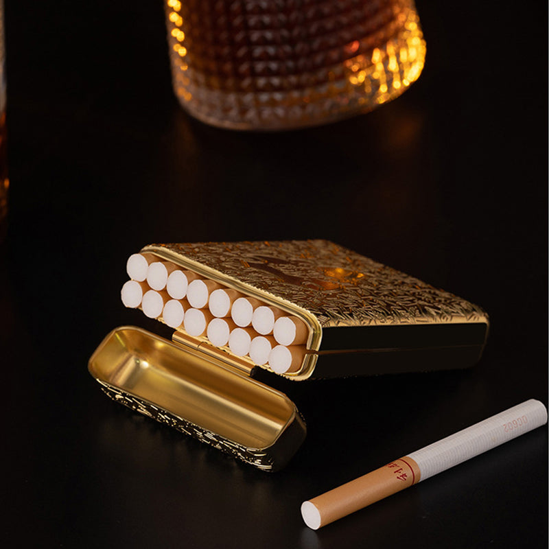 Cigarrera Vintage de Lujo Grabada para 16/20 Cigarrillos