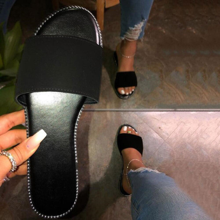 Chanclas Transparentes de Suela Plana Talla Grande