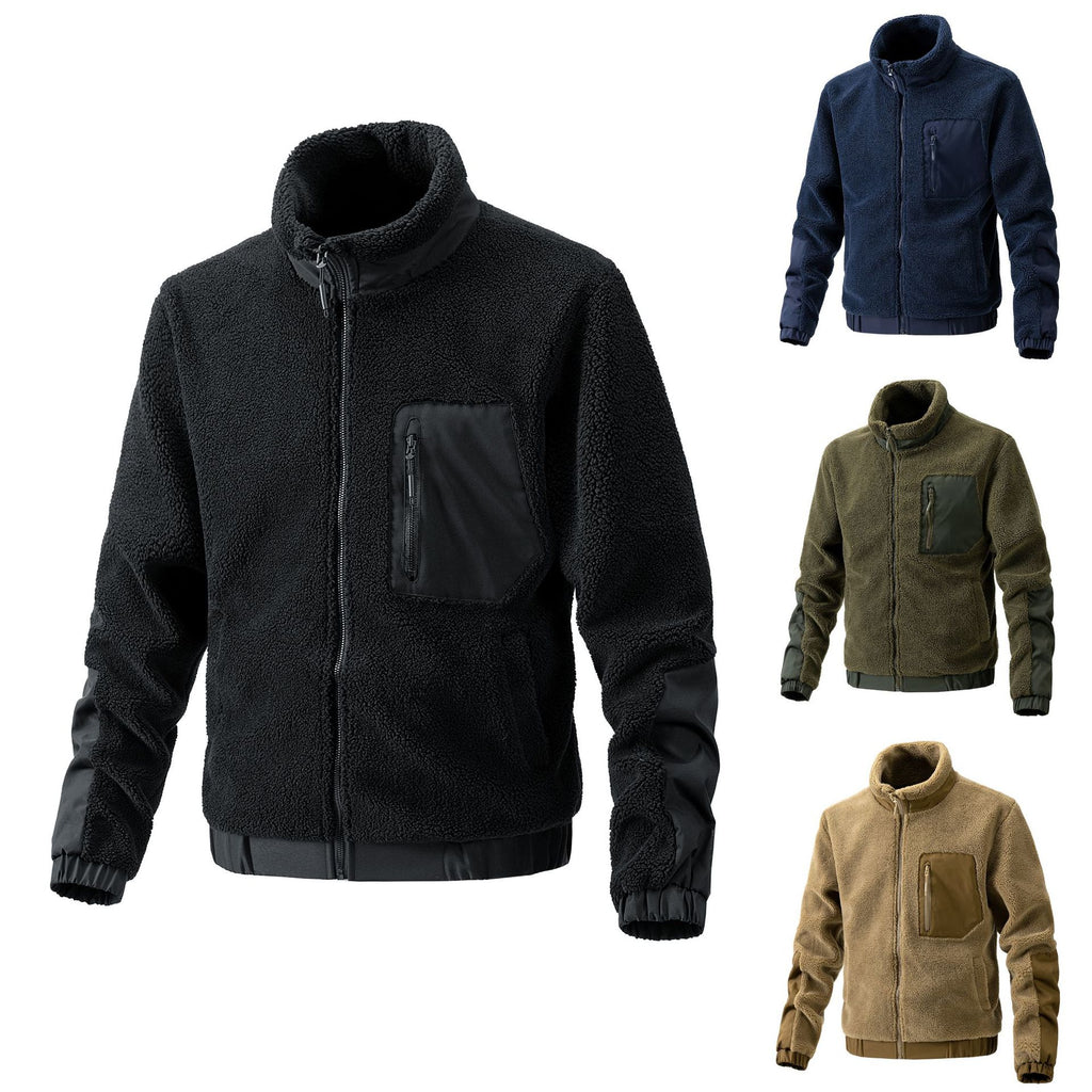 Chaqueta de Forro Polar con Cuello Alto para Hombre - Otoño/Invierno