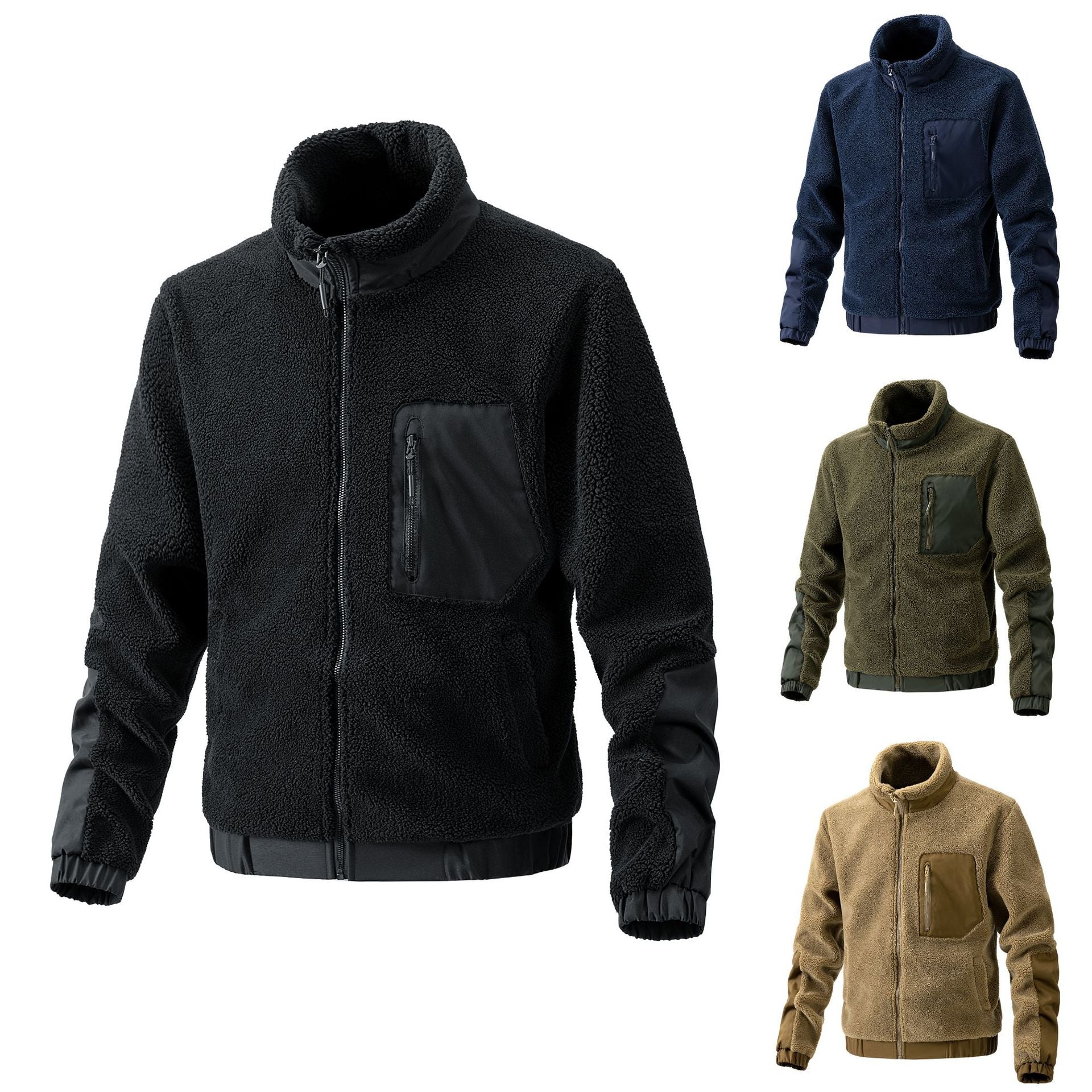 Chaqueta de Forro Polar con Cuello Alto para Hombre - Otoño/Invierno
