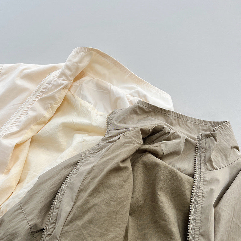 Chaqueta Protectora Solar de Color Sólido a la Moda para Niños